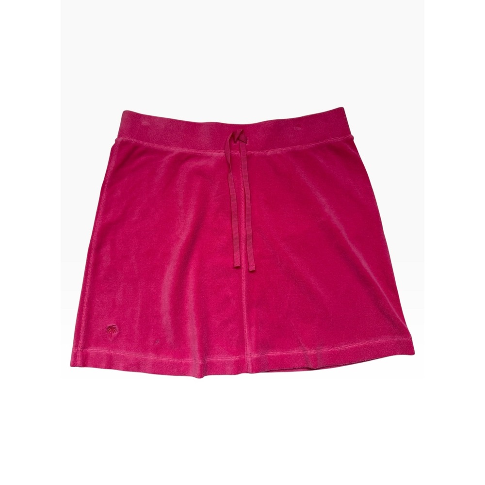 Lilly Pulitzer Y2K Vintage 90s Pink Terry Mini Skirt Drawstring Size M